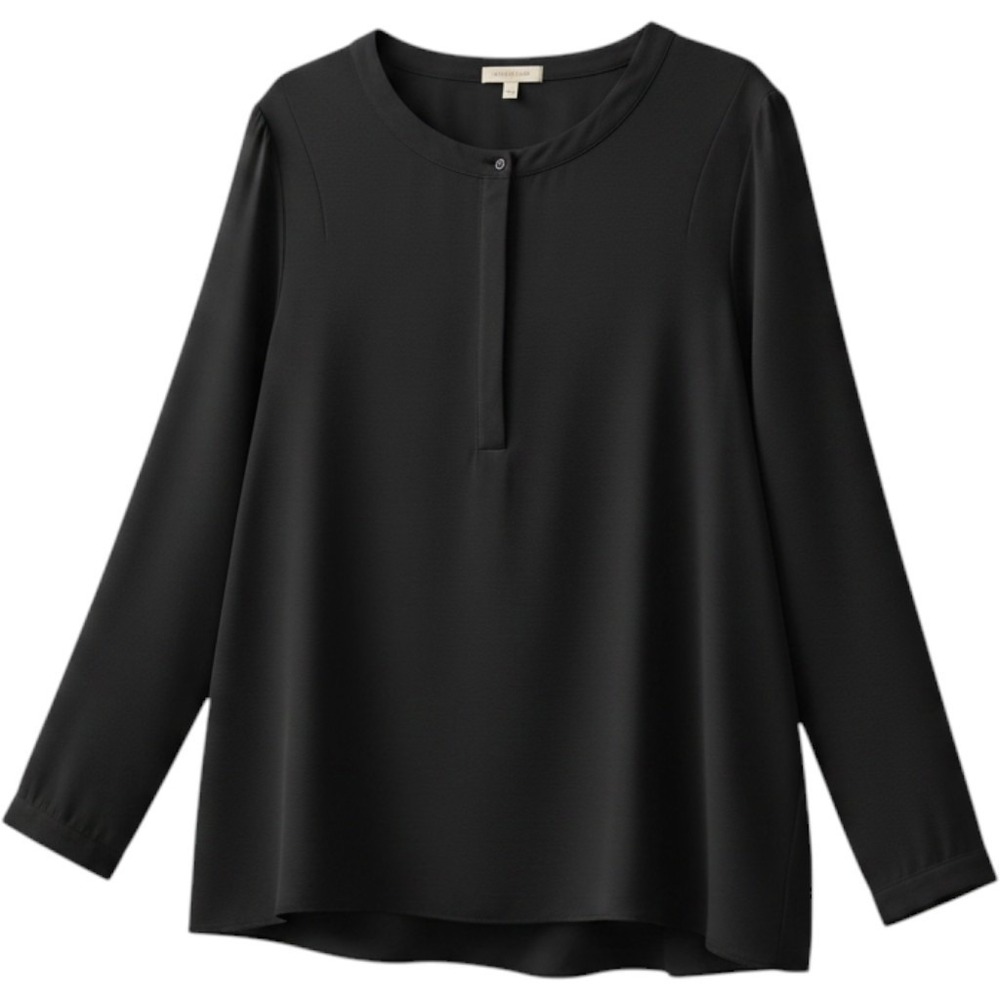 1 STATE Blouse Womens XL Black Sheer Mesh Shoulder Long Sleeve Top Whimsygoth